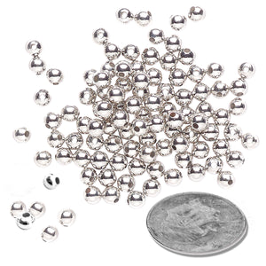 10 Sterling silver round smooth 3mm spacer beads