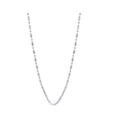 Chain: Silver-plated Bead and Bar chain ~17-18