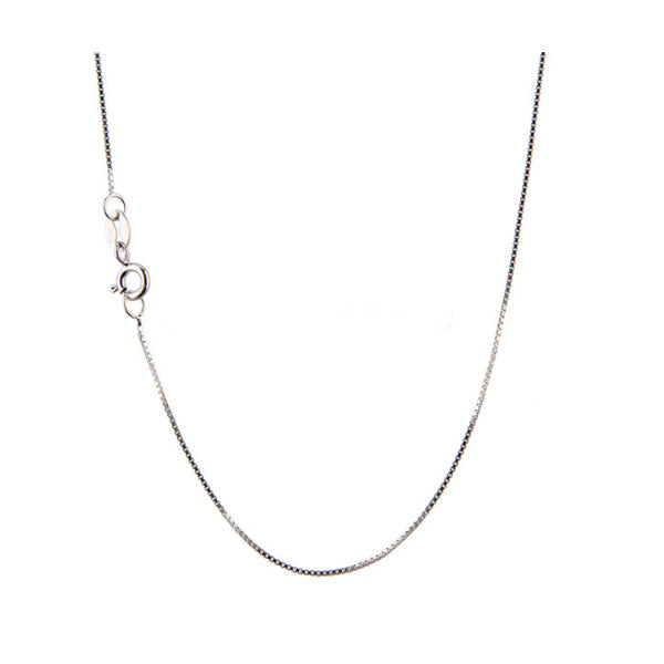 Chain: Sterling silver Italian 20-inch 0.7mm BOX jewelry necklace