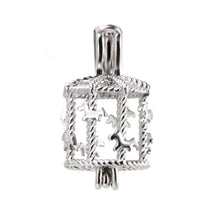Load image into Gallery viewer, Sterling silver oyster pearl/bead Cage CAROUSEL merry-go-round hallmarked .925 pendant