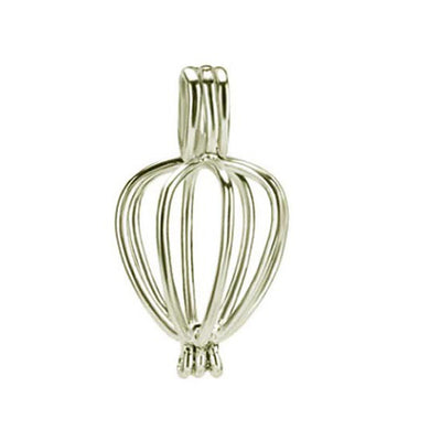 Sterling silver oyster pearl/bead Cage BALLOON Drop hallmarked .925 pendant