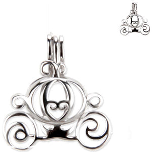 Sterling silver oyster pearl/bead Cage CARRIAGE fantasy hallmarked .925 pendant