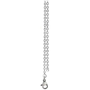 Chain: Antiqued silver-plated Cable ~22" + extender jewelry ~2mm metal lobster clasp necklace