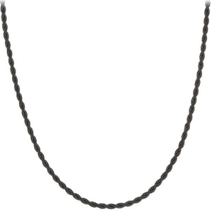 Chain: Black Gunmetal Rope ~16.5" +~3.5" extender jewelry ~1.2mm metal lobster clasp necklace