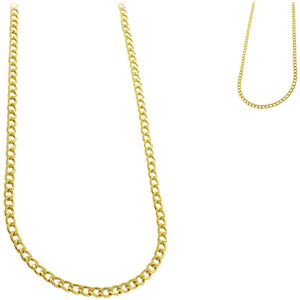 Chain: Gold-plated Curb jewelry ~2mm metal lobster clasp necklace