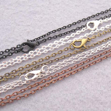 Load image into Gallery viewer, Chain: Silver-plated Cable ~26&quot; jewelry 2mm metal lobster clasp necklace