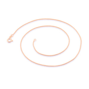 Chain: Rose gold-plated Snake chain ~17,5" jewelry 1mm metal lobster clasp necklace
