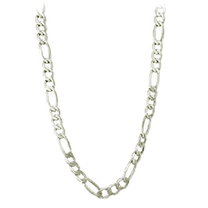 Chain: Silver-plated Figaroa ~19-20" jewelry ~4mm metal lobster clasp necklace
