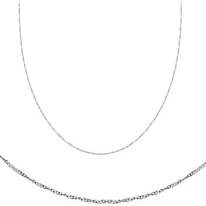 Chain: Silver-plated Twisted ~16.5" jewelry ~1mm metal spring clasp necklace