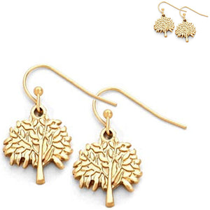 Silver- gold-plated earrings Tree of Life flat dangles U PICK - 1 pair