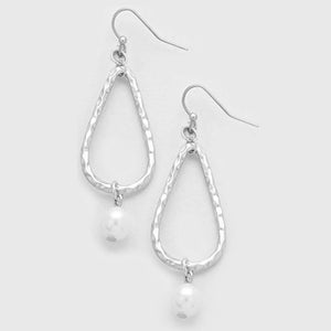 Silver- gold-plated earrings teardrop freshwater pearl dangles U PICK - 1 pair