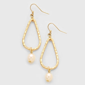 Silver- gold-plated earrings teardrop freshwater pearl dangles U PICK - 1 pair