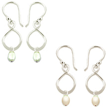 Load image into Gallery viewer, Sterling Silver Earrings Thai Infinity Pearl wire-wrapped dangle FW 5-6mm U PICK earrings