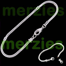 Load image into Gallery viewer, European-style bracelet add a bead 19cm silver charm large hole beads chain lobster clasp