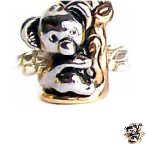 European 1 silver gold metal KOALA bear wild animal spacer chain beads