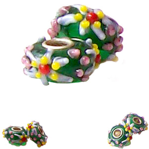 European 1 silver lampwork glass pink yellow red STARFISH green spacer charm bead