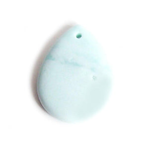 Semi-precious Focal Hemimphorite blue light 40x30mm teardrop pendant bead