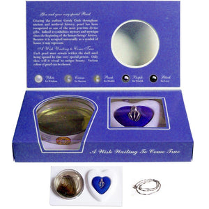 Silver-plated Love Oyster Pearl Cage Necklace kit, English text: SEAHORSE sea horse wish ocean - blue box