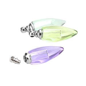 Crystal glass KEEPSAKE pendant necklace miniature bottle potion memory grief glitter oil sand ashes - U PICK