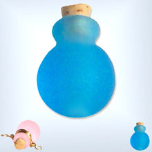 Load image into Gallery viewer, Mini frosted glass handmade Round Bottom bottle keepsake cork vial cremation urn ashes oil perfume - U PICK