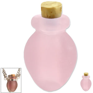 Mini frosted glass handmade Vase bottle keepsake cork vial cremation urn ashes oil perfume - U PICK