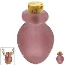 Load image into Gallery viewer, Mini frosted glass handmade Vase bottle keepsake cork vial cremation urn ashes oil perfume - U PICK