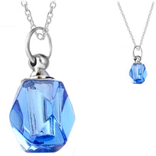 Load image into Gallery viewer, Crystal glass KEEPSAKE pendant Necklace miniature bottle diamond-cut memories grief cremation oil herbs ashes - U PICK