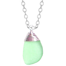 Load image into Gallery viewer, Artisan silver necklace cultured SEA GLASS sterling hand wire-wrapped pendant chain U PICK