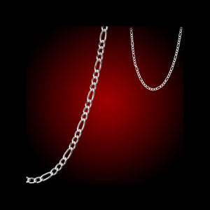 Chain: Silver-plated Figaroa ~29.5" jewelry ~1mm metal lobster clasp necklace