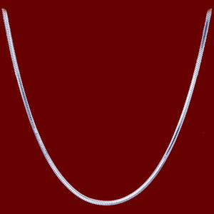 Chain: Sterling silver Italian 20-inch 2mm SNAKE jewelry necklace
