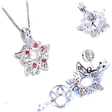 Load image into Gallery viewer, 01 Sterling silver oyster pearl/bead Cage STAR &amp; Crystals hallmarked .925 pendant