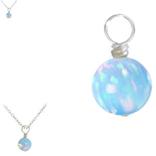 Load image into Gallery viewer, Rare Lab created Opal 4mm round fully drilled large ~1.2mm hole bead - Blue