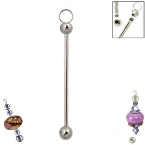 Bead-it beadable silver pendant: diy craft metal, removable end, add-a-bead holder