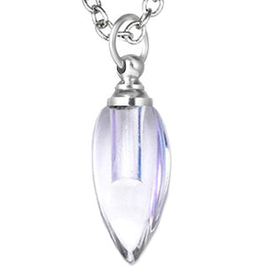 Crystal glass KEEPSAKE pendant Necklace miniature bottle memories grief cremation oil herbs ashes - U PICK
