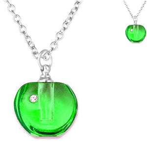 Crystal glass KEEPSAKE pendant necklace miniature bottle potion memory grief glitter oil sand ashes - U PICK