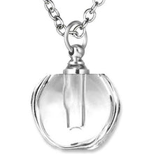 Load image into Gallery viewer, Crystal glass KEEPSAKE pendant necklace miniature bottle memory grief cremation urn sand ashes - U PICK