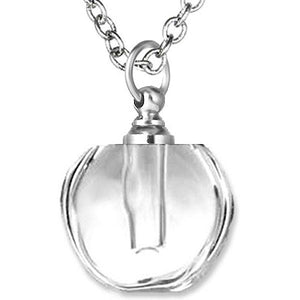 Crystal glass KEEPSAKE pendant necklace miniature bottle memory grief cremation urn sand ashes - U PICK