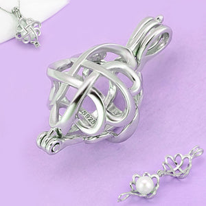 01 Sterling silver oyster pearl/bead Cage CELTIC KNOT hallmarked .925 pendant