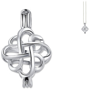 01 Sterling silver oyster pearl/bead Cage CELTIC KNOT hallmarked .925 pendant