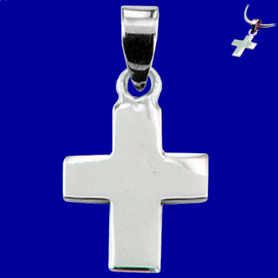 Sterling Silver Pendant Cross Thailand smooth plain religious spiritual hallmarked