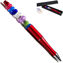Load image into Gallery viewer, Ballpoint Acrylic Pen Red large 1.5+mm hole beads beadable add-a-bead diy gift