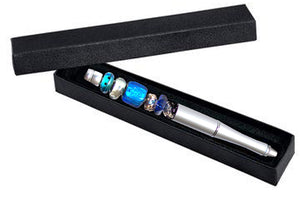 Ballpoint Metal Pen blue large 1.7+mm hole beads beadable diy craft