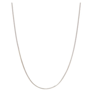 Chain: Sterling silver Italian 20-inch 1mm SNAKE jewelry necklace - platinum shade