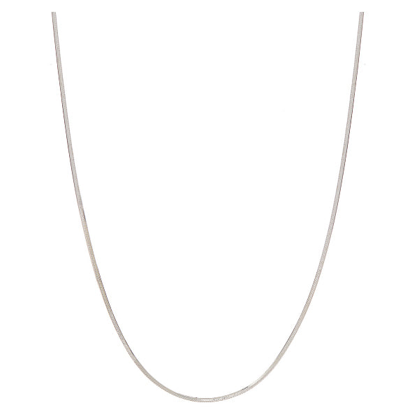 Chain: Sterling silver Italian 20-inch 1mm SNAKE jewelry necklace - platinum shade