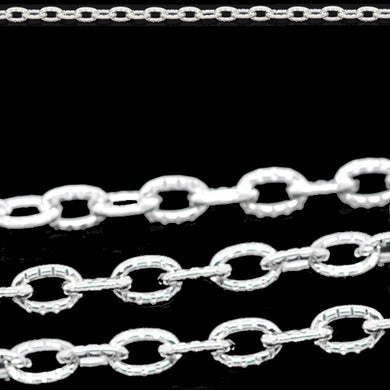 Chain: Silver-plated Cable patterned chain ~19-20