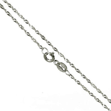 Chain: Sterling silver Italian 16-inch WAVE 1mm jewelry necklace