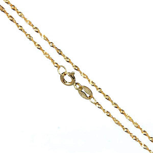 Chain: Sterling silver gold-plated Italian 16-inch WAVE 1mm jewelry necklace